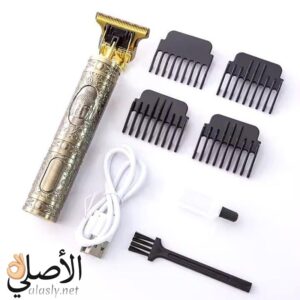 ماكينة حلاقة فرعونية كيمي Kemei T99 تصميم ذهبي احترافي مع ملحقاتها