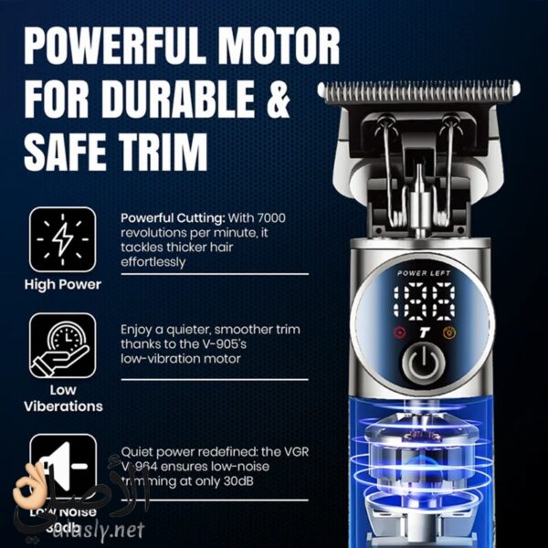⁦VGR V-942 ماكينة قص الشعر الاحترافية المزودة بشفرات سيراميك للعناية الشخصية للرجال واستخدام الصالونات⁩ - الصورة ⁦10⁩