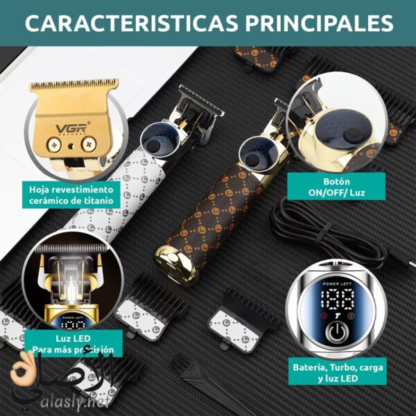 ⁦VGR V-942 ماكينة قص الشعر الاحترافية المزودة بشفرات سيراميك للعناية الشخصية للرجال واستخدام الصالونات⁩ - الصورة ⁦5⁩