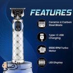 ⁦VGR V-942 ماكينة قص الشعر الاحترافية المزودة بشفرات سيراميك للعناية الشخصية للرجال واستخدام الصالونات⁩ - الصورة ⁦8⁩