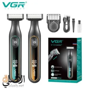 ماكينة حلاقة VGR V-360 بشفرة مزدوجة وشاشة LED مقاومة للماء IPX6