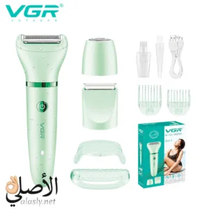 ماكينة إزالة الشعر VGR V-735 3-in-1 بثلاثة رؤوس لإزالة الشعر وتنعيم البشرة والمناطق الحساسة