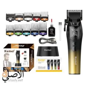 ماكينة حلاقة كيمي Kemei KM-1858A احترافية للرجال بشاشة رقمية وشحن USB-C
