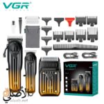 ماكينة حلاقة VGR V-644 احترافية 3×1 للرجال بشاشة LED وشحن USB-C
