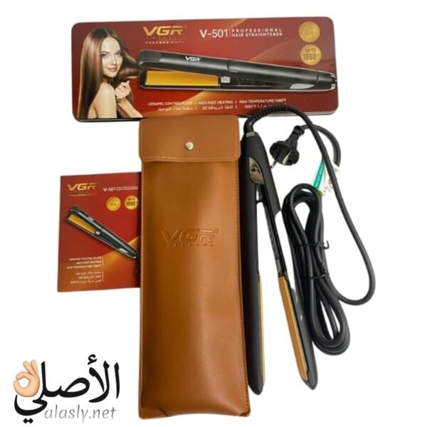 مكواة فرد شعر VGR V-501 الاحترافية بألواح سيراميك مع حقيبة حفظ