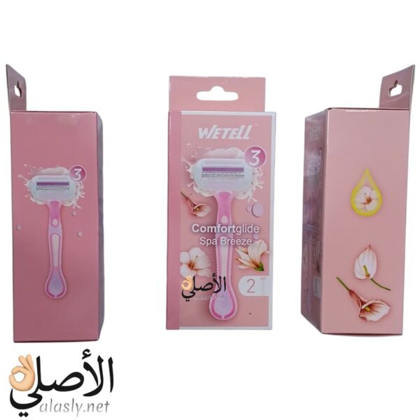 شفرة حلاقة نسائية WETELL Comfortglide Spa Breeze 2×1 بثلاث شفرات وشريط ترطيب