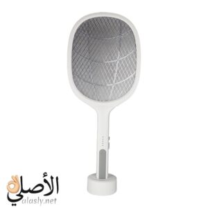 مضرب ناموس كهربائي قابل للشحن مع قاعدة