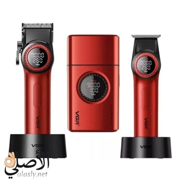 مجموعة ماكينات حلاقة احترافية VGR Stepless Pro 3 في 1