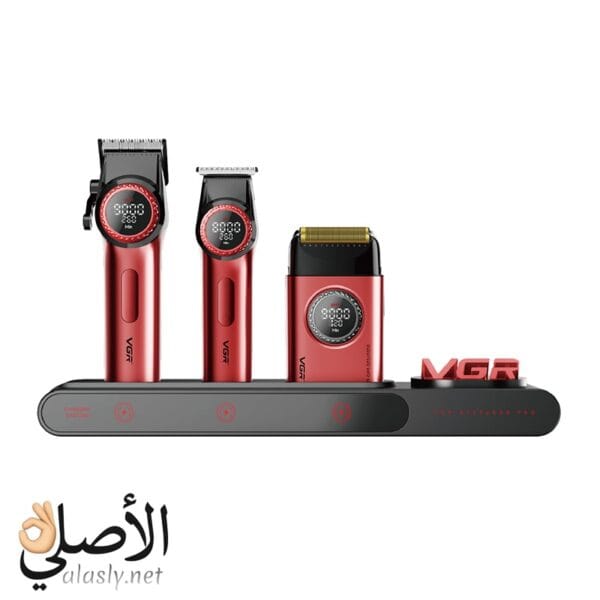 ماكينات حلاقة VGR Stepless Pro باللون الأحمر