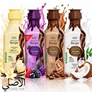 شامبو إيفا ريسپي أوبتيمم كير 350 مل بأربع تركيبات بروائح الفانيليا والتوت والموكا وجوز الهند