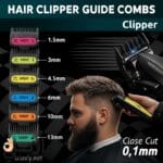 محتويات علبة ماكينة VGR V-270 كاملة مع الأمشاط والإكسسوارات