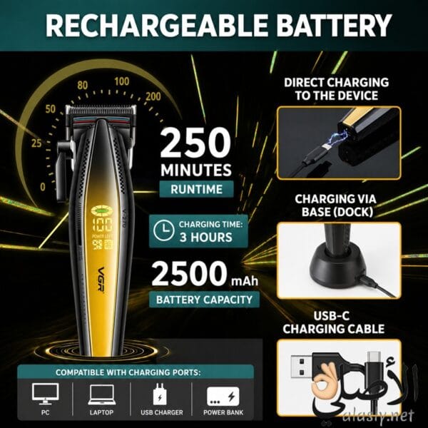 بطارية ماكينة VGR V-270 2500mAh تشغيل حتى 250 دقيقة