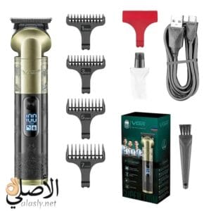 ماكينة حلاقة VGR V-296 احترافية بتصميم ذهبي لتحديد الذقن بدقة عالية