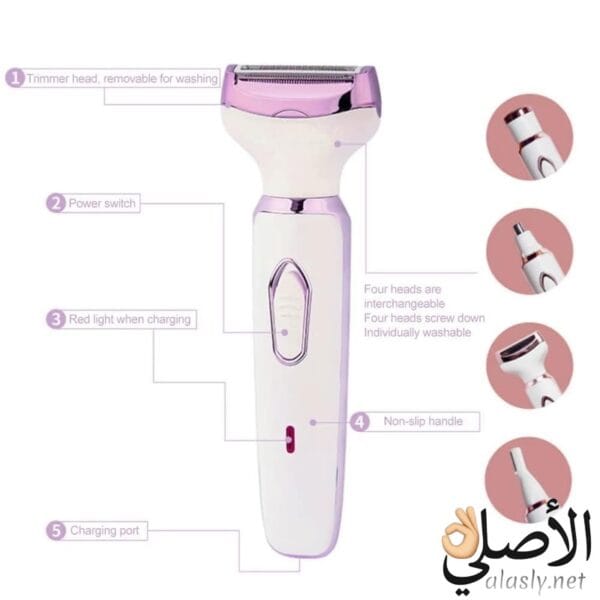رؤوس قابلة للتبديل مع ماكينة إزالة الشعر القابلة للشحن Kemei KM-6713