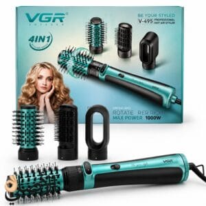 علبة فرشاة الشعر الهوائية VGR V-495 مع ملحقات التصفيف 4×1