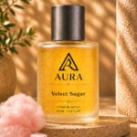 عطر أورا فيلفيت شوجر AURA Velvet Sugar – عطر نسائي حلو بنفحات السكر الوردي والفانيليا والكراميل