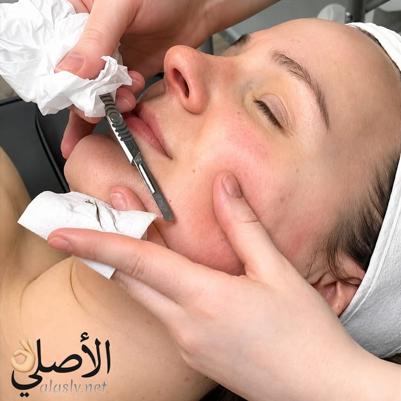 جلسة ديرما بلانينج لإزالة الجلد الميت والشعيرات الدقيقة من الوجه