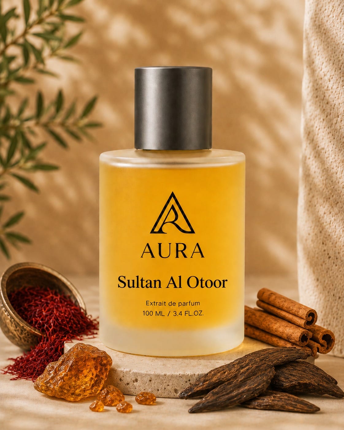 Sultan Al Otoor 100 ML عطر أورا سلطان العطور AURA Sultan Al Otoor – عطر رجالي فاخر بنفحات الزعفران والعود والعنبر - الصورة 1