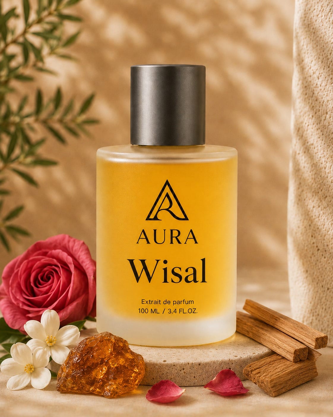 Wisal 100 ML عطر أورا وصال AURA Wisal – عطر رجالي فاخر بنفحات الورد والياسمين وخشب الصندل - الصورة 1