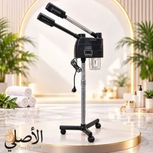 جهاز بخار للوجه 2 هيد احترافي بخار ساخن وبارد مع حامل متحرك للاستخدام في العناية بالبشرة