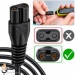 كابل شحن USB لماكينات الحلاقة مع توضيح شكل منفذ الشحن المتوافق