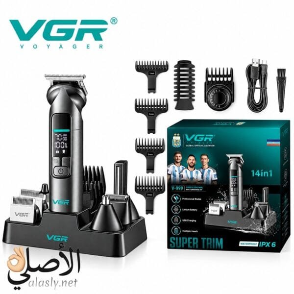 VGR مجموعة حلاقة للرجال 14 في 1 096 بتصنيف مقاومة للماء IPX7
