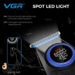 VGR ماكينة تحديد وتشذيب اللحية للرجال 977 أزرق ببطارية ليثيوم 2500mAh