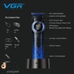 VGR ماكينة تحديد وتشذيب اللحية للرجال 977 أزرق مع شحن USB وتشغيل سلكي ولاسلكي
