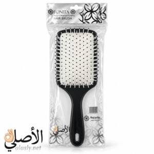 فرشة شعر بونيتا 013 بتصميم كف عسل ومقبض أسود وقاعدة بيضاء وشعيرات برؤوس مستديرة لتمشيط الشعر.