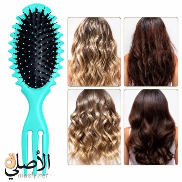 فرشاة تحديد الشعر الكيرلي 3 في 1 بألوان متعددة مع توضيح طريقة استخدامها لتنسيق التموجات