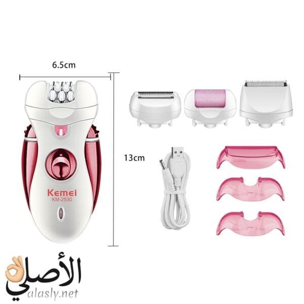 ALT 10: ماكينة إزالة الشعر كيمي KM-2530 مع مجموعة الرؤوس والملحقات القابلة للتبديل
