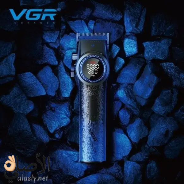 ماكينة حلاقة في جي آر V-001 بهيكل أزرق معدني مميز للاستخدام في صالونات الحلاقة والمنزل